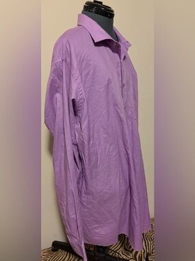Men's lavender long sleeve button down dress shirt